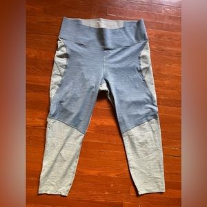 outdoor voices blue two tone leggings | XL